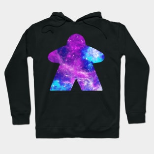 Purple and Sky Blue Space with Galaxy Stars Meeple | Board Game Fan Hoodie